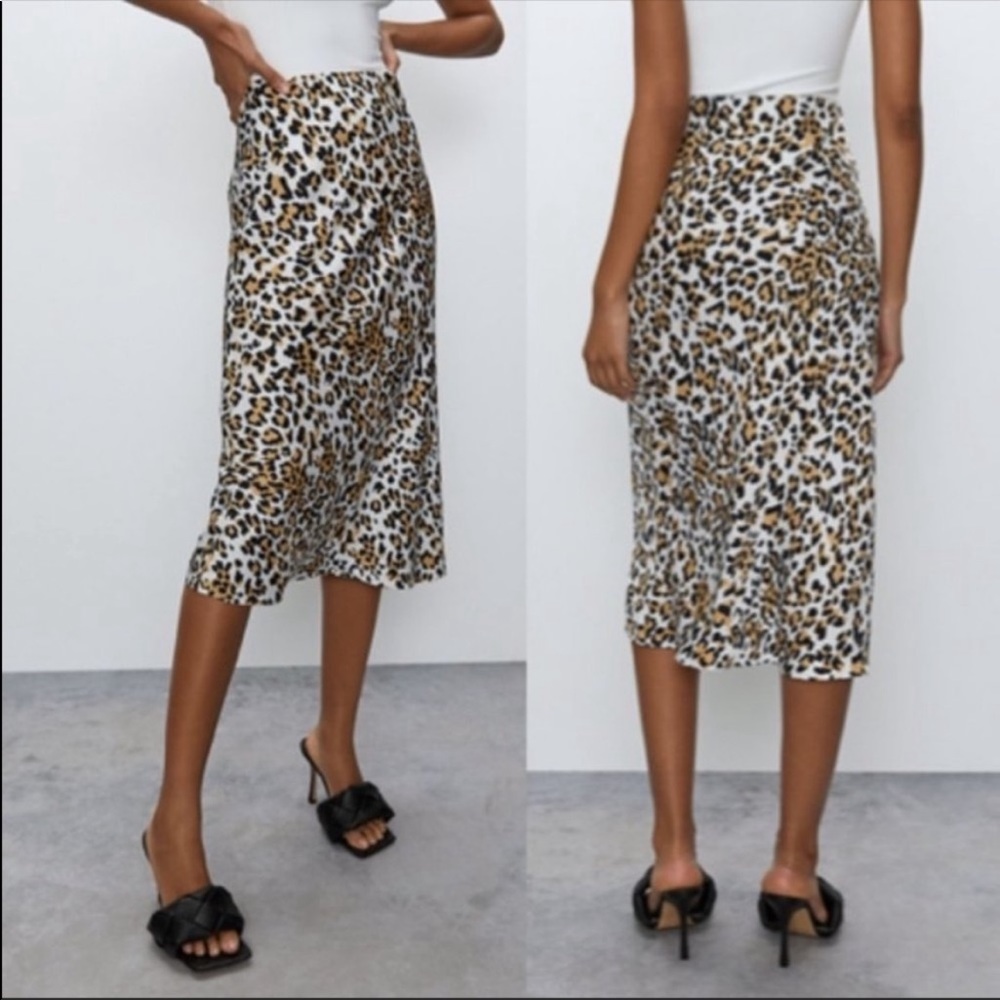 Babaton by Aritzia leopard midi skirt, size 4